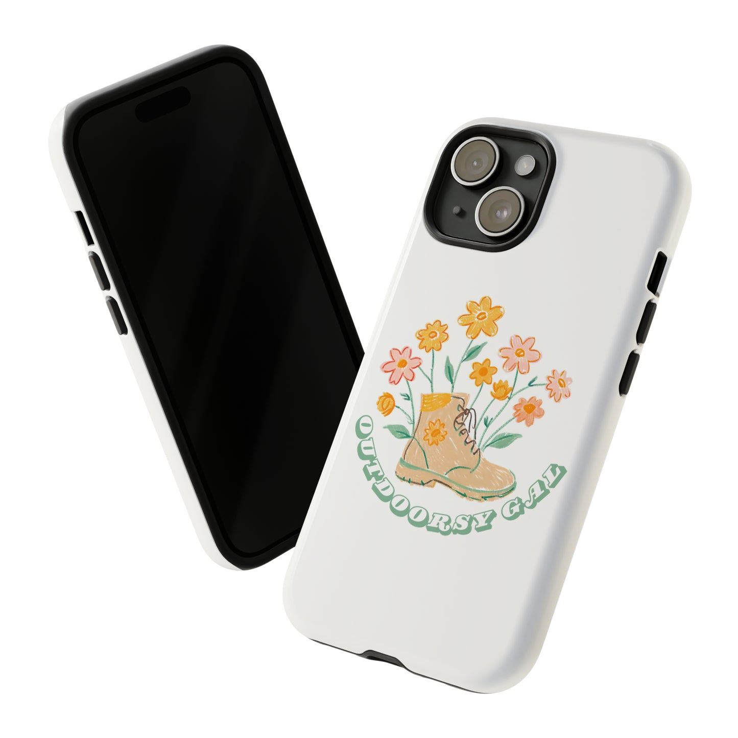 Outdoorsy Gal Flowers Hiking Boot Phone Case