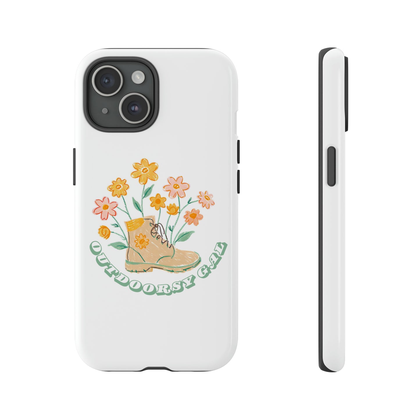 Outdoorsy Gal Flowers Hiking Boot Phone Case